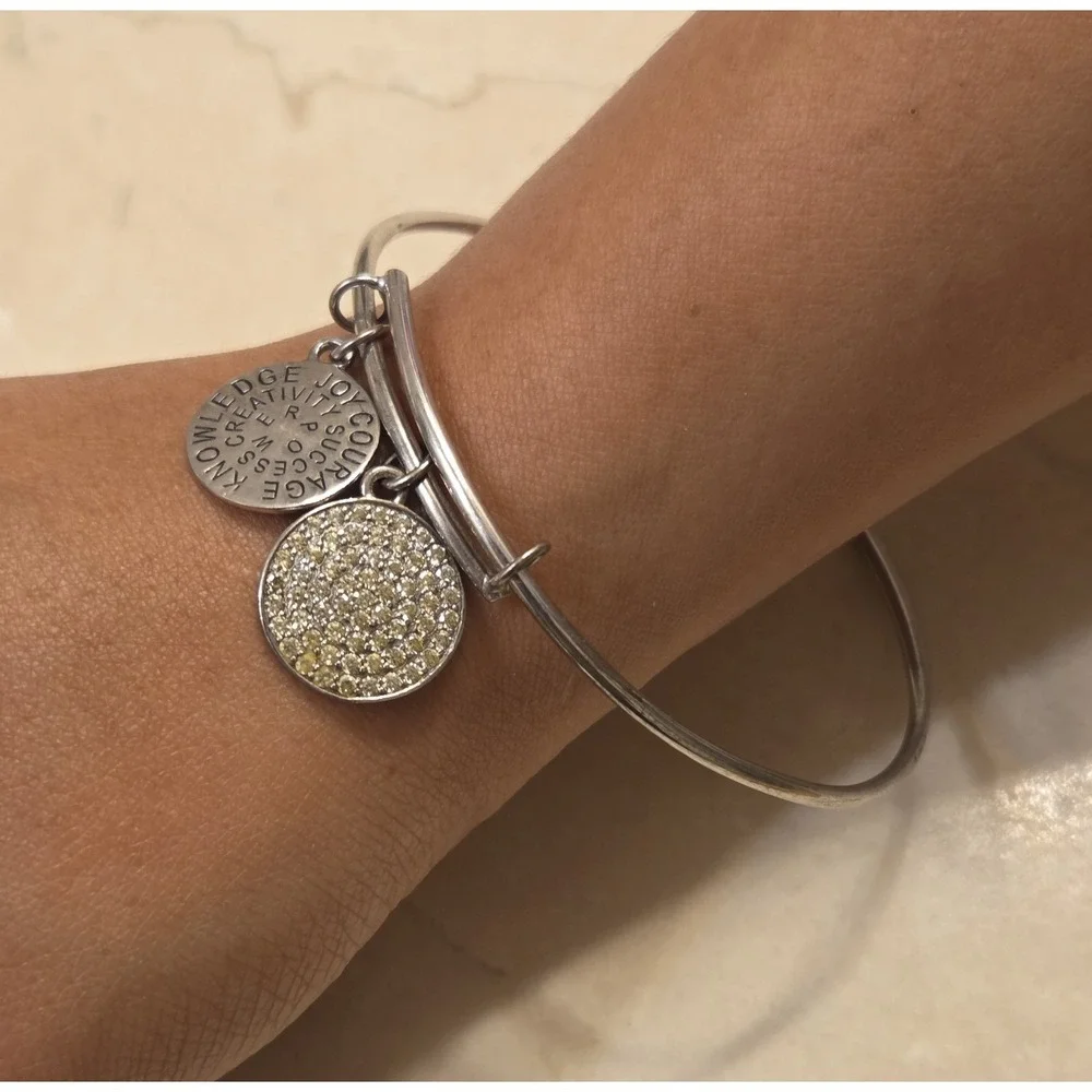 Vintage‎ Sterling Silver Ralph Lauren Inspirational Bangle Charm Bracelet 7.5
